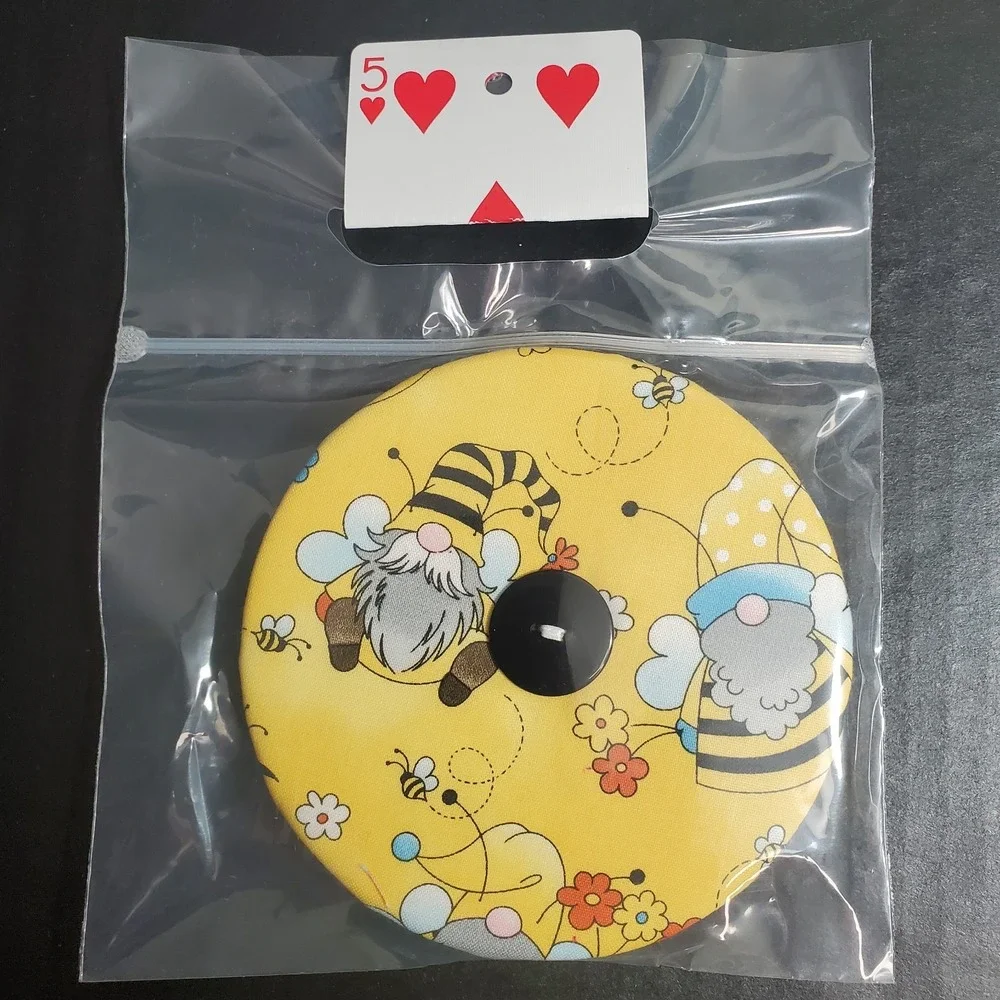 Fabric Playing Card Holder Helping Hands Lot Of 2 + Cards, Bee/Spring Gnomes